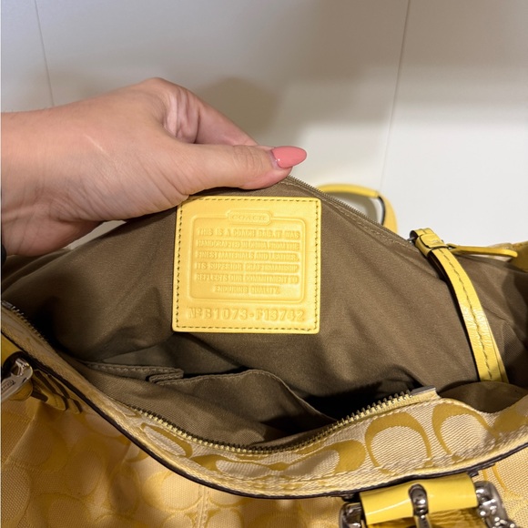 Coach SoHo Y2K Yellow Signature Shoulder Bag